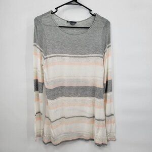 Vince Engineered Striped Tee Long Sleeve Top Lightweight Crewneck Small Women